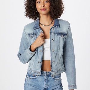 Cropped Jean jacket with stretch